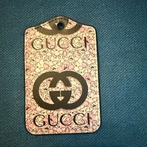 Pink and Black Floral luggage ID Tag
